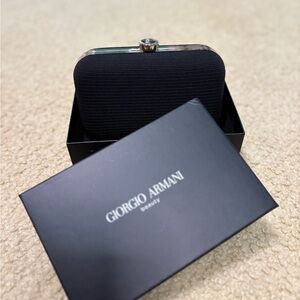 Giorgio Armani Textured Black Evening Bag